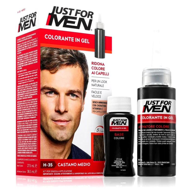Just for Men Just for Men Color Kit βαφή για τα μαλλιά με χρώμα για άντρες απόχρωση H-35 Medium Brown 1 τμχ
