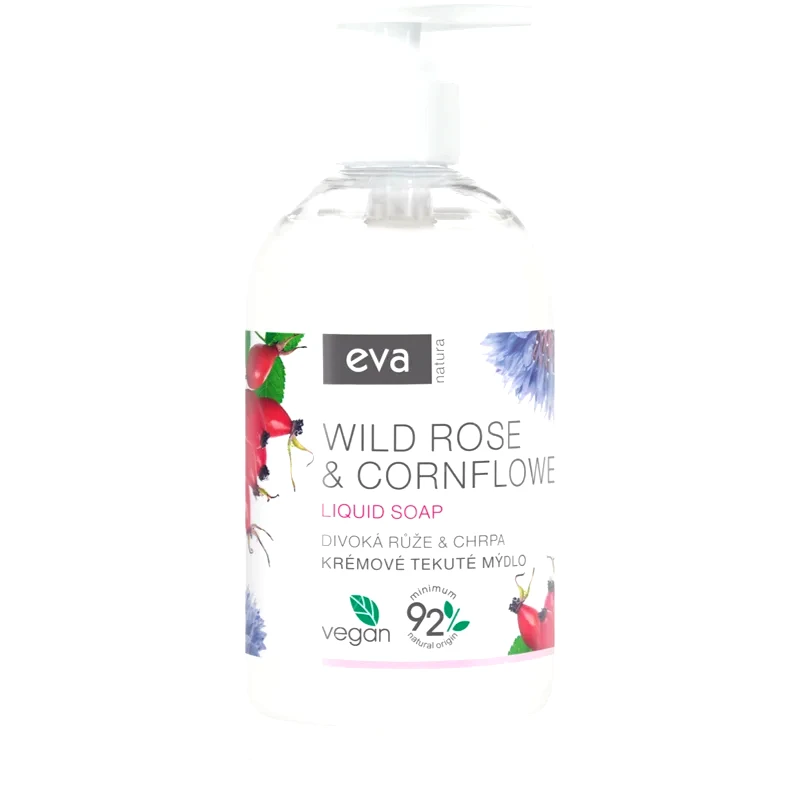 Eva Natura Eva Natura Wild rose & Cornflower κρεμώδες ρευστό σαπούνι για τα χέρια 500 ml
