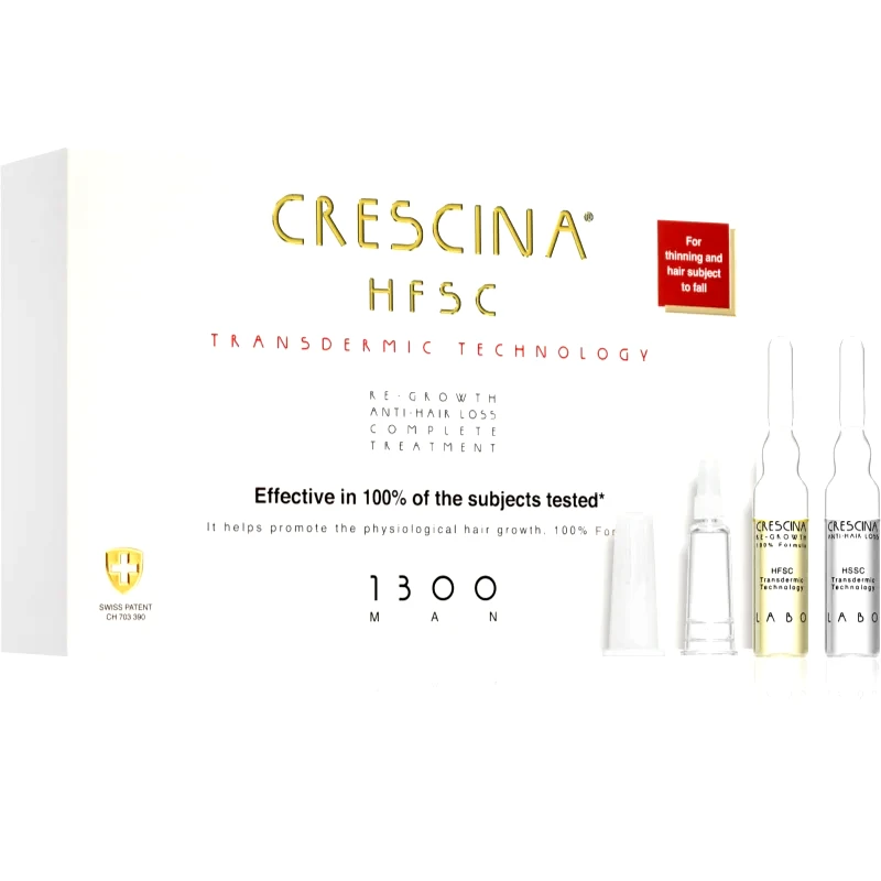 Crescina Crescina Transdermic 1300 Re-Growth and Anti-Hair Loss θεραπεία ανάπτυξης μαλλιών κατά της τριχόπτωσης για άντρες 20x3,5 ml