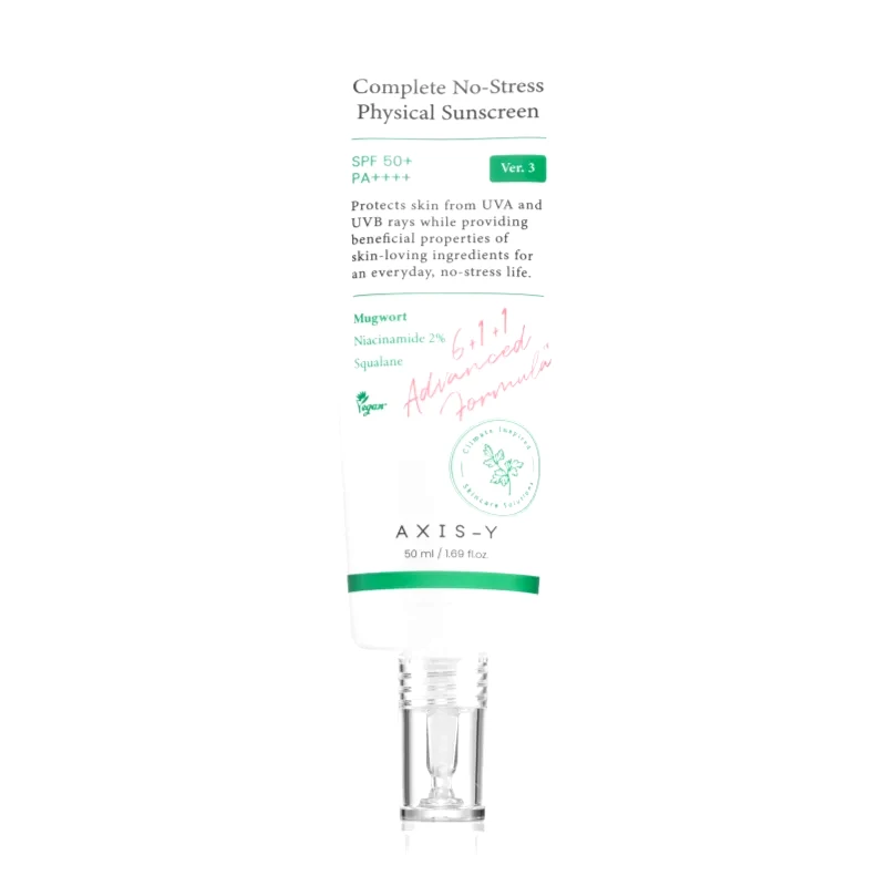 AXIS-Y AXIS-Y 6+1+1 Advanced Formula Complete No-Stress Physical Sunscreen ελαφριά προστατευτική κρέμα προσώπου SPF 50+ 60 ml