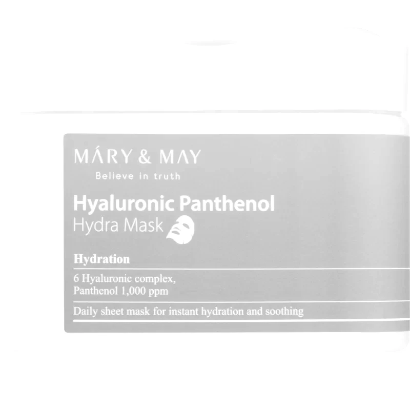 MARY & MAY MARY & MAY Hyaluronic Panthenol Hydra Mask Σετ υφασμάτινων μασκών για έντονη ενυδάτωση επιδερμίδας 30 τμχ