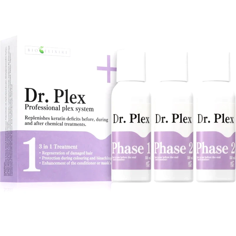 Bioélixire Bioélixire Dr. Plex αποκαταστατική θεραπεία για κατεστραμμένα μαλλιά 3x50 ml