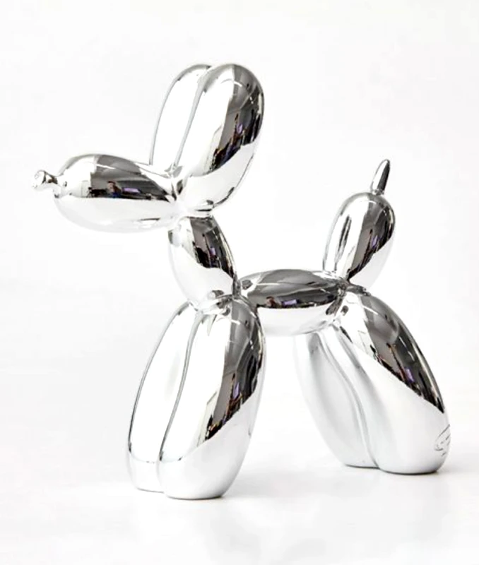 balloon dog Μπαλόνι Σκύλος (Ασημί, Μίνι) Σύγχρονη Τέχνη, Ζώο Γλυπτό με Μπαλόνι, Δώρο για τους Λάτρεις των Σκύλων