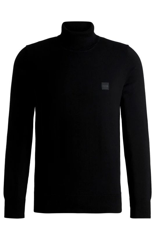 BOSS BOSS CASUAL ΠΛΕΚΤΟ TURTLE NECK AKIRO_S ΜΑΥΡΟ