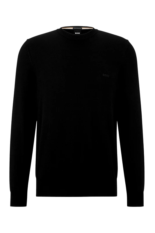 BOSS BOSS ΠΛΕΚΤΟ ROUND NECK PACAS-L ΜΑΥΡΟ