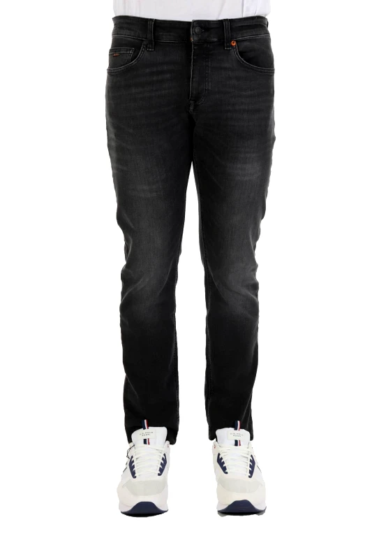 BOSS BOSS CASUAL ΠΑΝΤΕΛΟΝΙ JEANS DELAWARE BC-L-P UNITED SLIM FIT ΑΝΘΡΑΚΙ