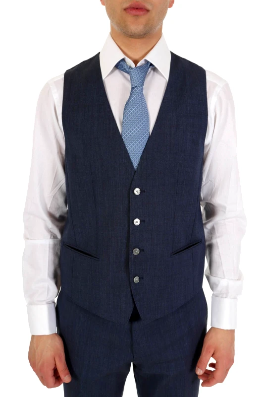 BOSS BOSS ΓΙΛΕΚΟ ΚΟΥΣΤΟΥΜΙΟΥ HUGE-VEST-MM-224 ΡΑΦ ΜΠΛΕ