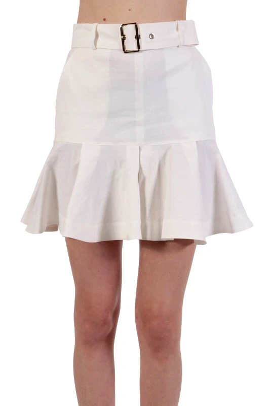 PINKO PINKO ΦΟΥΣΤΑ TENERO GONNA TELA DE LINO /VISCOSA CLOUD ΖΩΝΗ ΒΟΛΑΝ ΤΕΛΕΙΩΜΑ ΛΕΥΚΟ