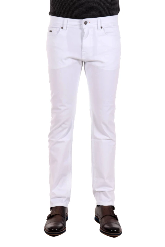 BOSS BOSS CASUAL ΠΑΝΤΕΛΟΝΙ 5ΤΣΕΠΟ DELAWARE BC-L-P FLAT SLIM FIT ΛΕΥΚΟ