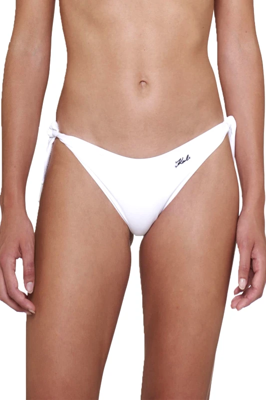 KARL LAGERFELD KARL LAGERFELD BEACHWEAR ΜΑΓΙΩ ΜΠΙΚΙΝΙ BOTTOM PRINTED LOGO ΛΕΥΚΟ