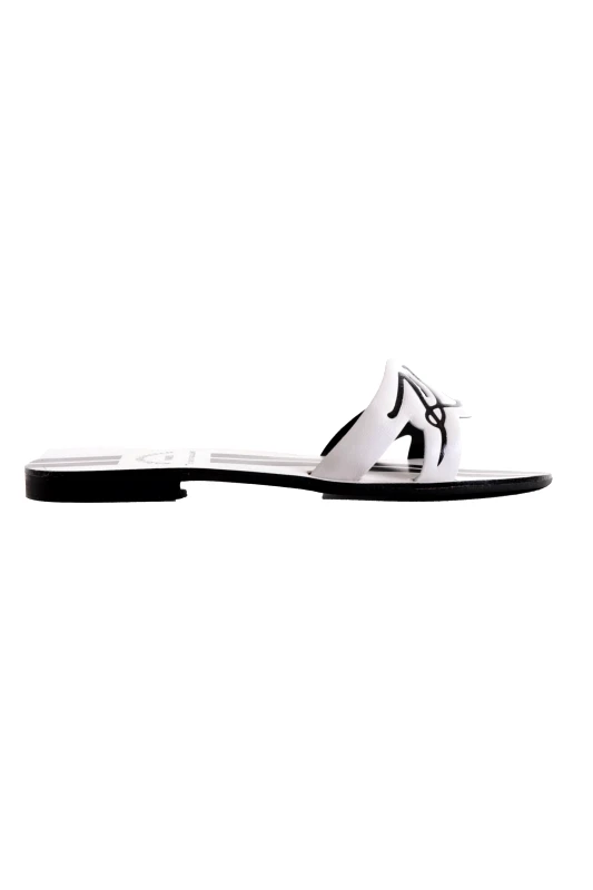 KARL LAGERFELD KARL LAGERFELD ΠΑΠΟΥΤΣΙΑ ΠΑΝΤΟΦΛΕΣ KOKOMO SIGNATURE SLIDE ΛΕΥΚΟ
