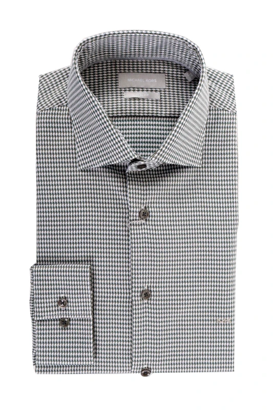 MICHAEL KORS MICHAEL KORS ΠΟΥΚΑΜΙΣΟ MULTI DOBBY SLIM FIT ΠΡΑΣΙΝΟ