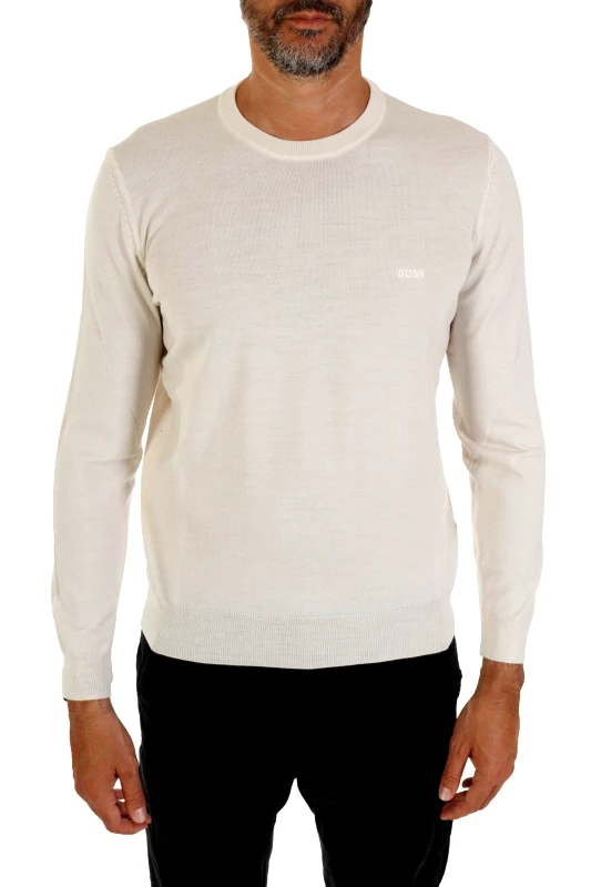 BOSS BOSS ΠΛΕΚΤΟ ROUND NECK BOTTO-L EKΡΟΥ