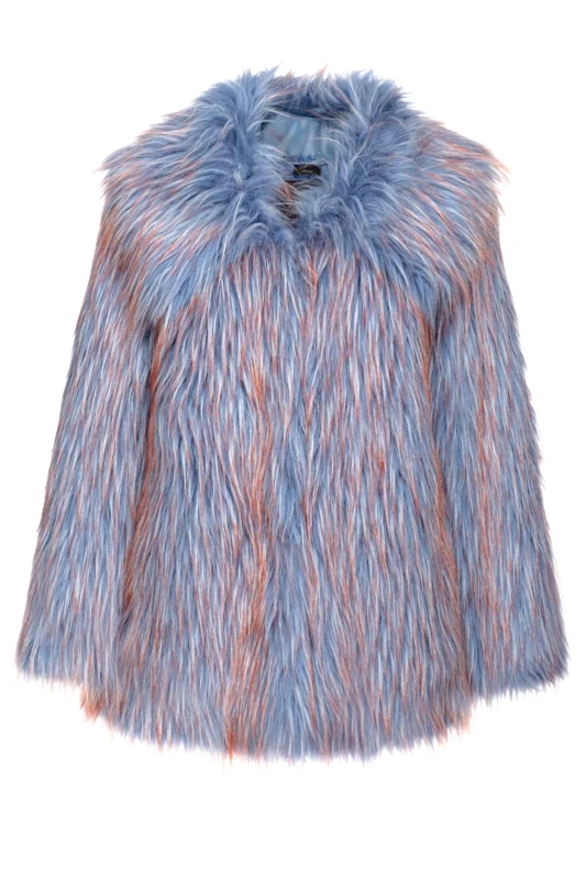 PINKO PINKO ΜΠΟΥΦΑΝ CRUDELIA FAUX FUR ΠΟΡΤΟΚΑΛΙ-ΣΙΕΛ