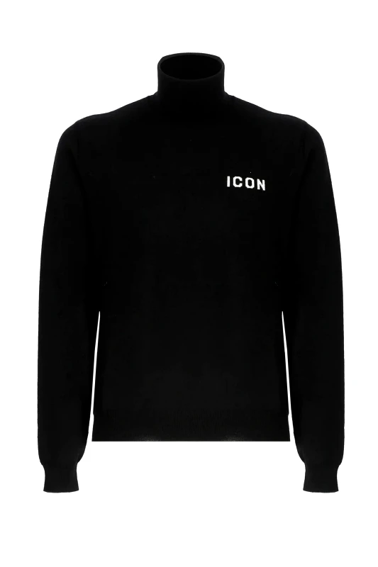 DSQUARED2 DSQUARED2 ΠΛΕΚΤΟ ICON TURTLENECK ΜΑΥΡΟ