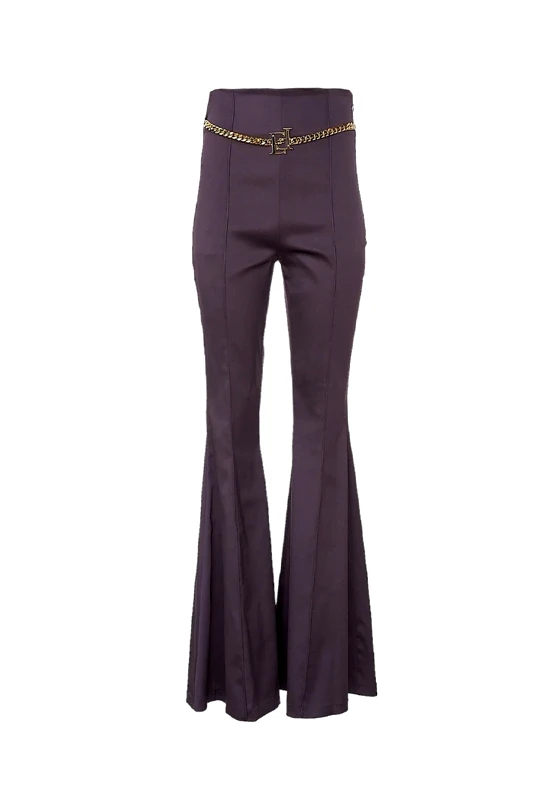 ELISABETTA FRANCHI ELISABETTA FRANCHI ΠΑΝΤΕΛΟΝΙ FLARE ΖΩΝΗ ΑΛΥΣΙΔΑ LOGO ΜΩΒ