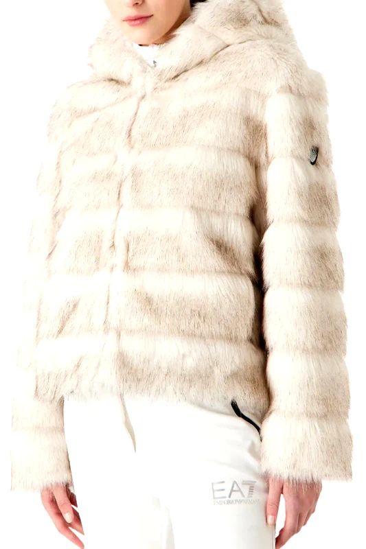 ARMANI 7 EMPORIO ARMANI 7 ΜΠΟΥΦΑΝ FAUX FUR ΜΗ ΑΠΟΣΠΩΜΕΝΗ ΚΟΥΚΟΥΛΑ ΛΕΥΚΟ