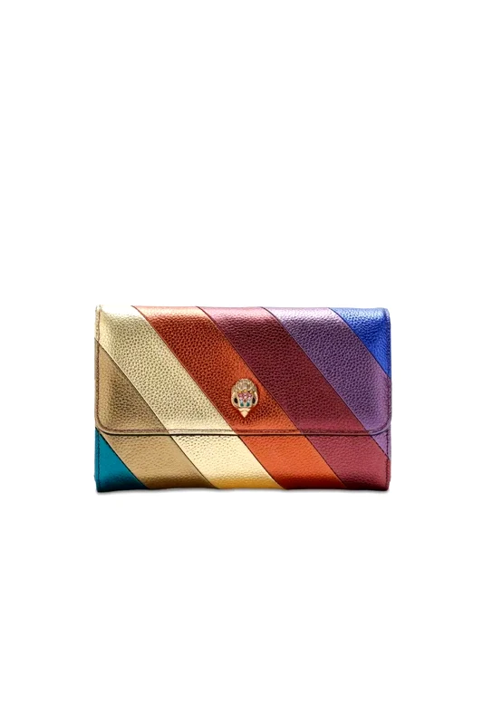 KURT GEIGER KURT GEIGER ΤΣΑΝΤΑKI CROSSBODY/ΩΜΟΥ WALLET ON CHAIN LEATHER ΑΛΥΣΙΔΑ ΜΕΤΑΛΛΙΚΑ ΧΡΩΜΑΤΑ LOGO ΠΟΛΥΧΡΩΜΟ