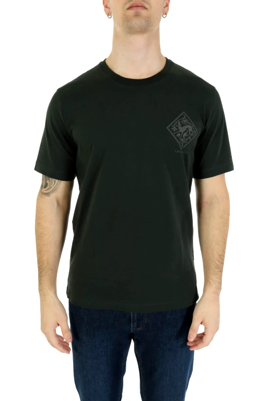 TRUSSARDI JEANS TRUSSARDI JEANS T-SHIRT MOSAIC BADGE PRINT ΠΡΑΣΙΝΟ