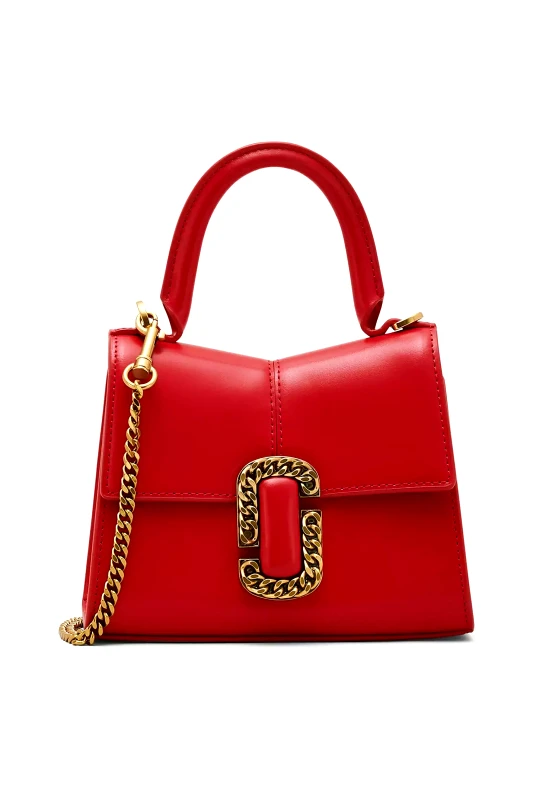 MARC JACOBS MARC JACOBS ΤΣΑΝΤΑΚΙ CROSS BODY/ΧΕΙΡΟΣ THE MINI TOP HANDLE ΑΛΥΣΙΔΑ LOGO KOKKINO