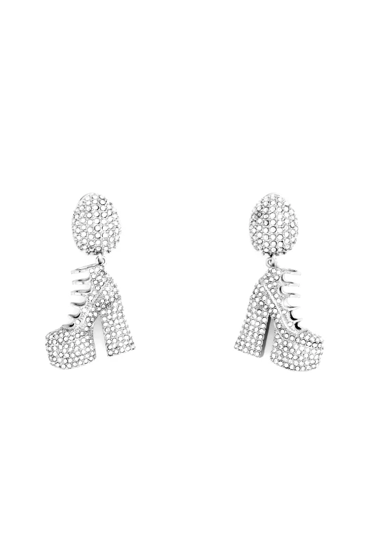 MARC JACOBS MARC JACOBS ΣΚΟΥΛΑΡΙΚΙΑ ΚΙΚΙ CRYSTAL BOOTS ΣΤΡΑΣ ΑΣΗΜΙ