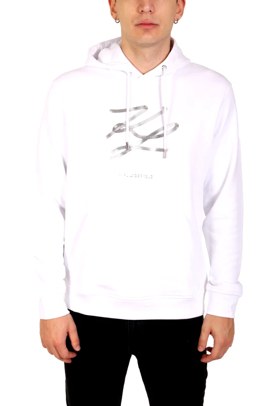 KARL LAGERFELD KARL LAGERFELD ΦΟΥΤΕΡ HOODIE SILVER LOGO ΛΕΥΚΟ