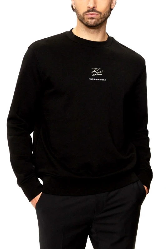 KARL LAGERFELD KARL LAGERFELD ΦΟΥΤΕΡ CREW NECK GOLD LOGO ΜΑΥΡΟ