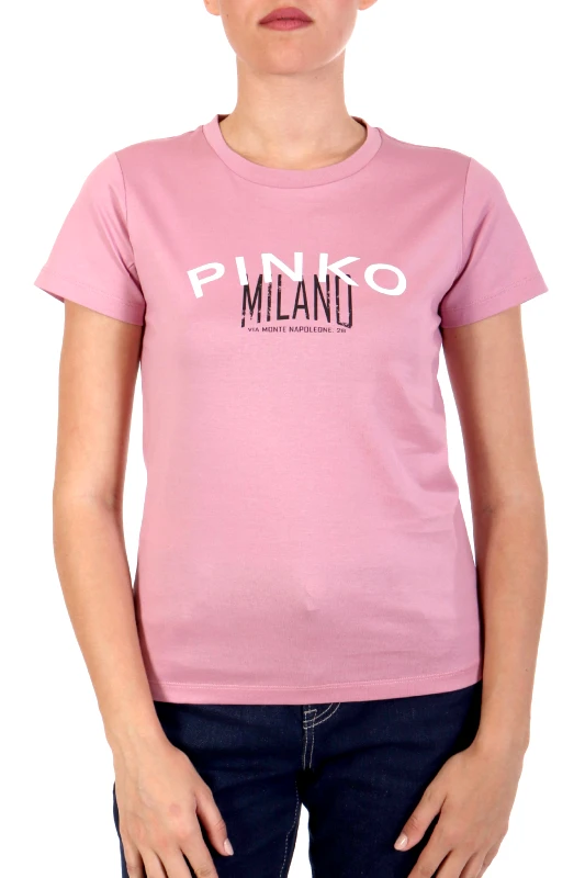 PINKO PINKO T-SHIRT BUSSOLOTTO LOGO ΡΟΖ