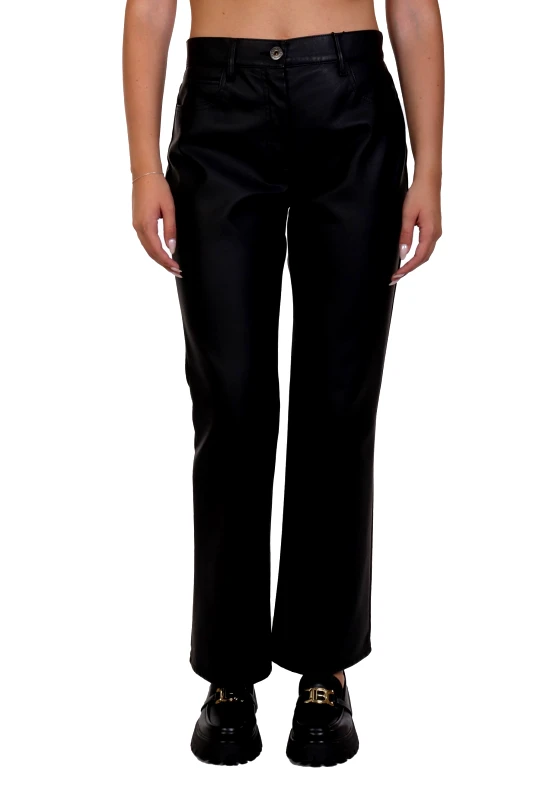 MaxMara WEEKEND MAX MARA WEEKEND ΠΑΝΤΕΛΟΝΙ CALIFFO FAUX LEATHER ΜΑΥΡΟ