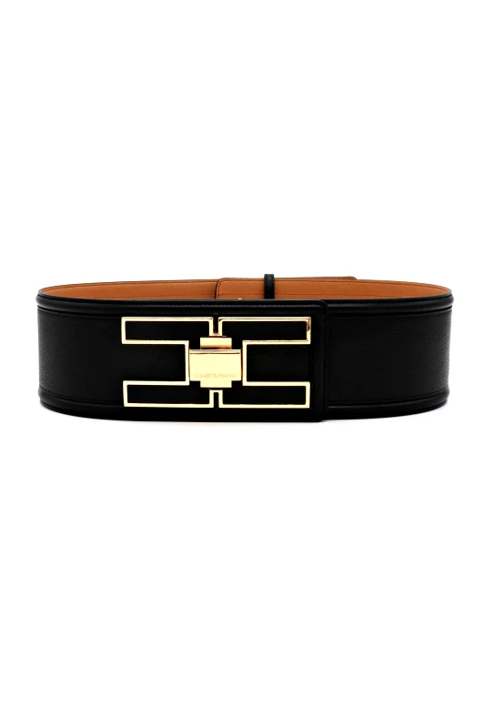 ELISABETTA FRANCHI ELISABETTA FRANCHI ΖΩΝΗ DAILY LOGO ΧΡΥΣΟ ΜΑΥΡΗ