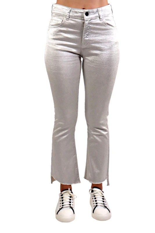 LIVIANA CONTI LIVIANA CONTI ΠΑΝΤΕΛΟΝΙ JEANS FLARE ΑΣΤΡΑΓΑΛΟ GLITTER ΑΣΗΜΙ