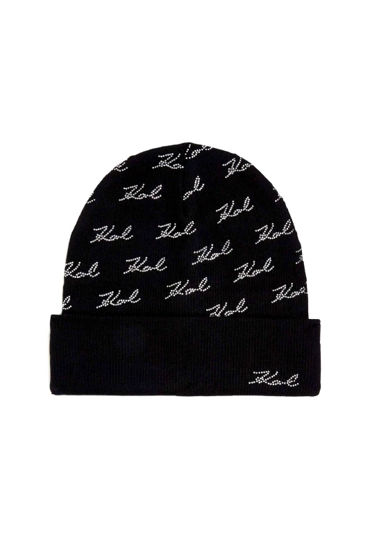 KARL LAGERFELD KARL LAGERFELD ΣΚΟΥΦΟΣ K/SIGNATURE RHNSTN ΜΑΥΡΟ