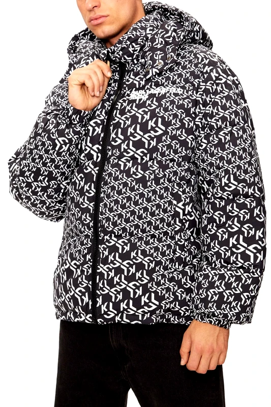 KARL LAGERFELD JEANS KARL LAGERFELD JEANS ΜΠΟΥΦΑΝ ΦΟΥΣΚΩΤΟ MONOGRAM PUFFER JACKET ΜΑΥΡΟ