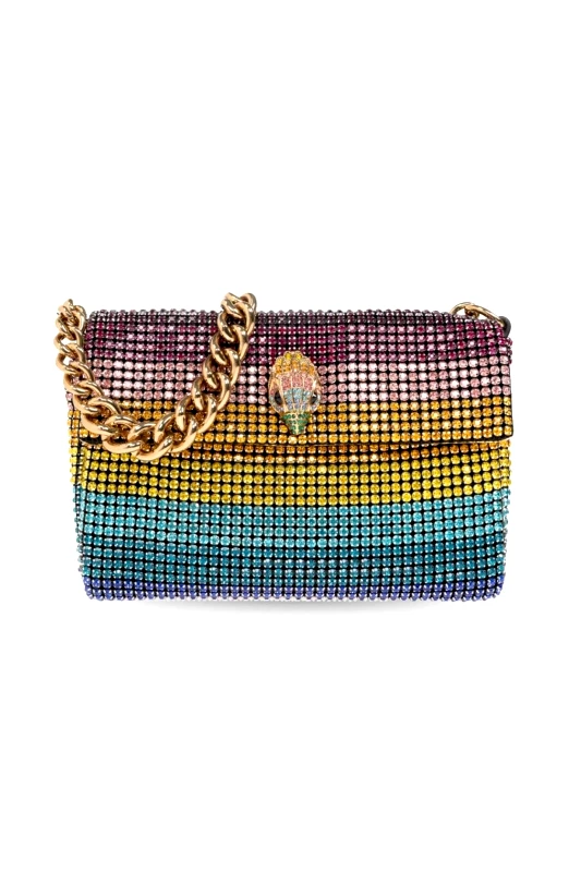 KURT GEIGER KURT GEIGER ΤΣΑΝΤΑKI CROSSBODY/ΩΜΟΥ SM PARTY SHOULDER BAG AΛΥΣΙΔΑ ΜΕΤΑΛΛΙΚΑ ΣΤΡΑΣ LOGO ΠΟΛΥΧΡΩΜΟ