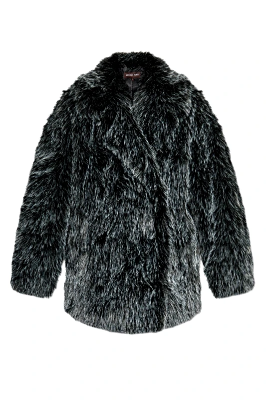 MICHAEL KORS MICHAEL KORS ΠΑΛΤΟ FAUX FUR ΜΑΥΡΟ-ΓΚΡΙ
