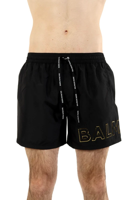 BALMAIN BALMAIN ΜΑΓΙΩ SHORTS LOGO ΜΑΥΡΟ-ΧΡΥΣΟ