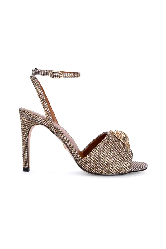 KURT GEIGER KURT GEIGER ΠΑΠΟΥΤΣΙΑ ΠΕΔΙΛΑ ΚΕΝSINGTON METAΛΛΙΚΑ ΣΤΡΑΣ LOGO ΧΡΥΣΟ