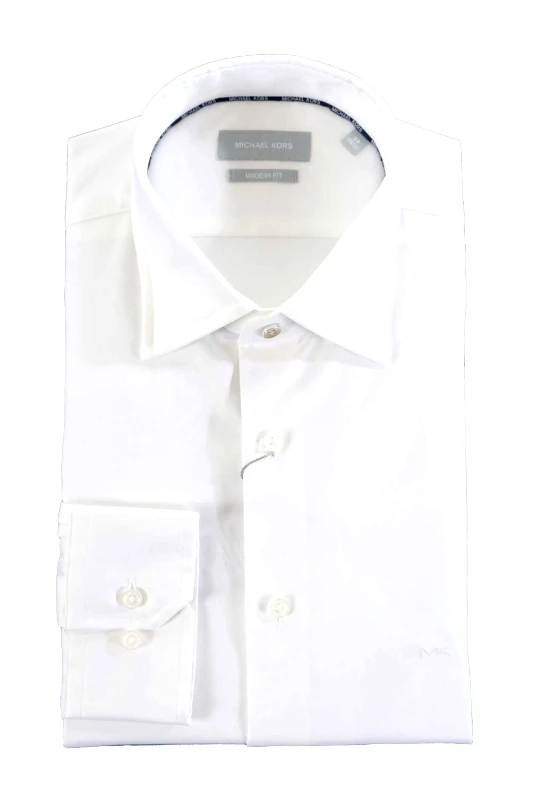 MICHAEL KORS MICHAEL KORS ΠΟΥΚΑΜΙΣΟ 2PLY STRETCH MODERN FIT ΛΕΥΚΟ