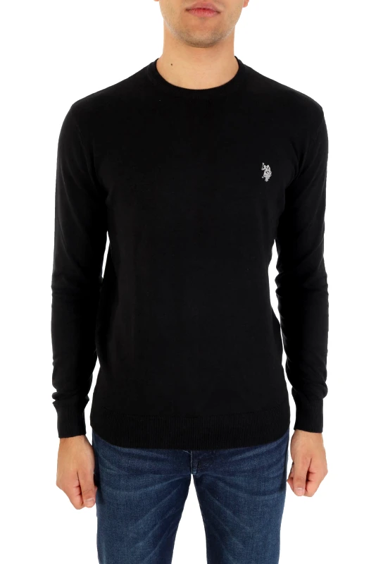 U.S. POLO ASSN U.S. POLO ASSN ΠΛΕΚΤΟ CREW NECK LEON ΜΑΥΡΟ