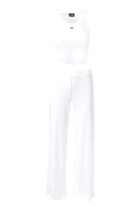 ARMANI 7 ARMANI 7 ΣΕΤ ΦΟΡΜΑ CROP TOP ΠΑΝΤΕΛΟΝΑ ΡΙΜΠ ΛΕΥΚΟ