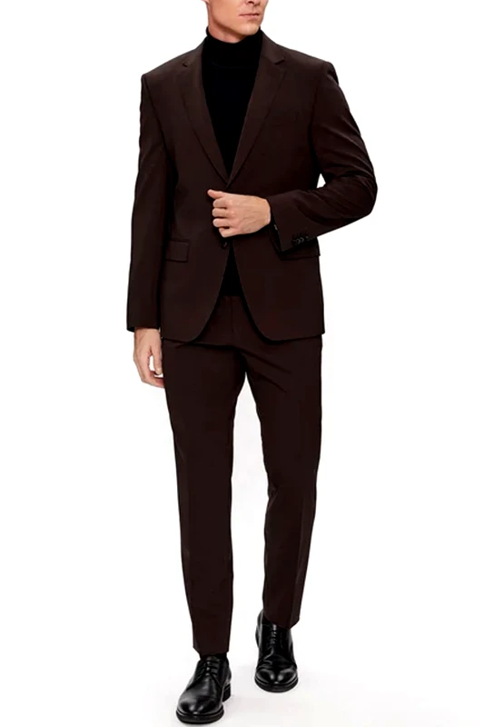 BOSS BOSS ΚΟΣΤΟΥΜΙ H-HUGE-2PCS-224 LANIFICIO TESSE BI-STRETCH SLIM FIT ΜΠΟΡΝΤΩ