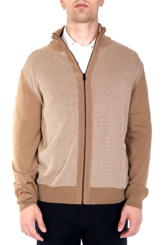 BOSS BOSS ΠΛΕΚΤΟ FULLZIP H-DAVETO ΜΠΕΖ