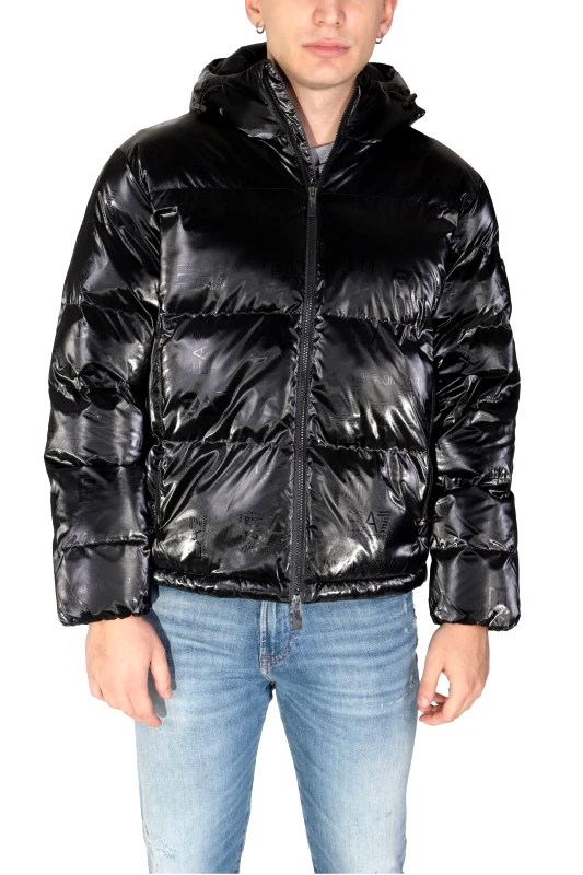 ARMANI 7 ARMANI 7 ΜΠΟΥΦΑΝ ΦΟΥΣΚΩΤΟ HOODIE LOGO ΜΑΥΡΟ