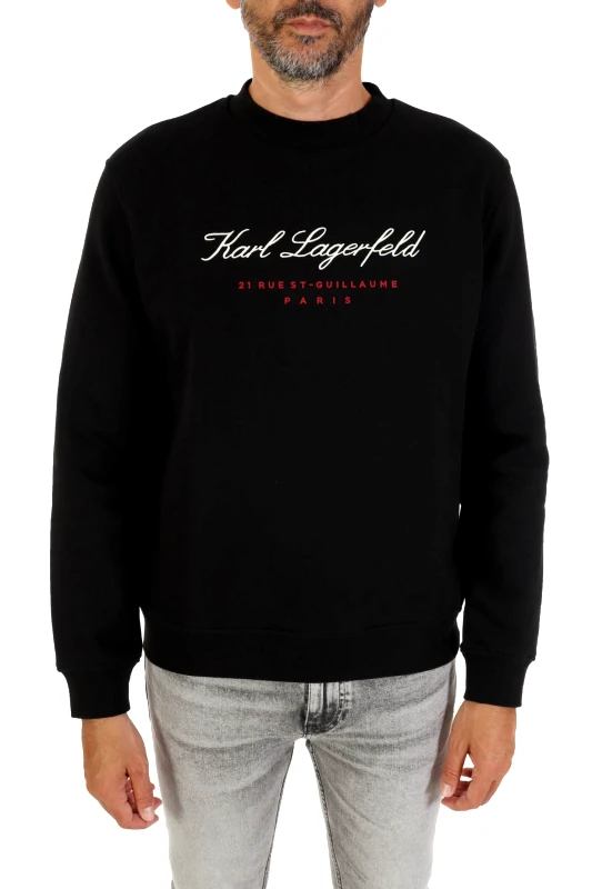 KARL LAGERFELD KARL LAGERFELD ΦΟΥΤΕΡ CREW NECK LOGO ΜΑΥΡΟ