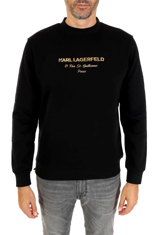 KARL LAGERFELD KARL LAGERFELD ΦΟΥΤΕΡ CREW NECK LOGO ΜΑΥΡΟ