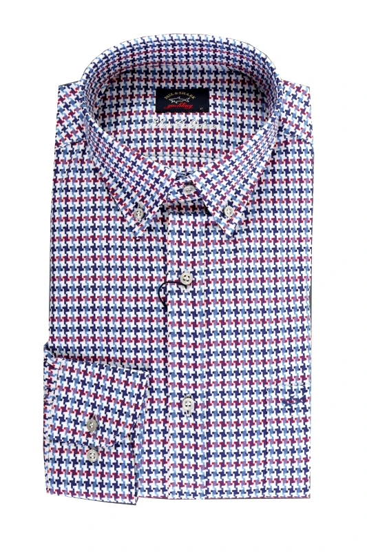 PAUL&SHARK PAUL&SHARK ΠΟΥΚΑΜΙΣΟ BUTTON DOWN JFIT ΜΙΚΡΟΣΧΕΔΙΟ MΠΛΕ