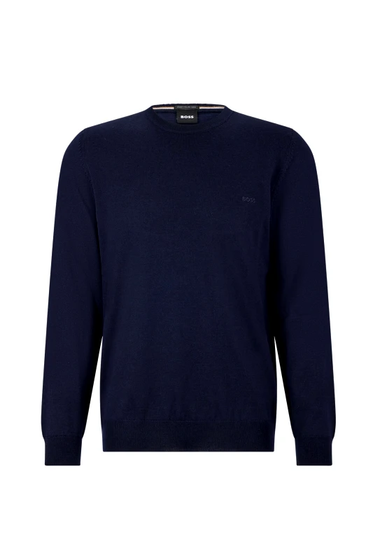 BOSS BOSS ΠΛΕΚΤΟ ROUND NECK BOTTO-L ΜΠΛΕ