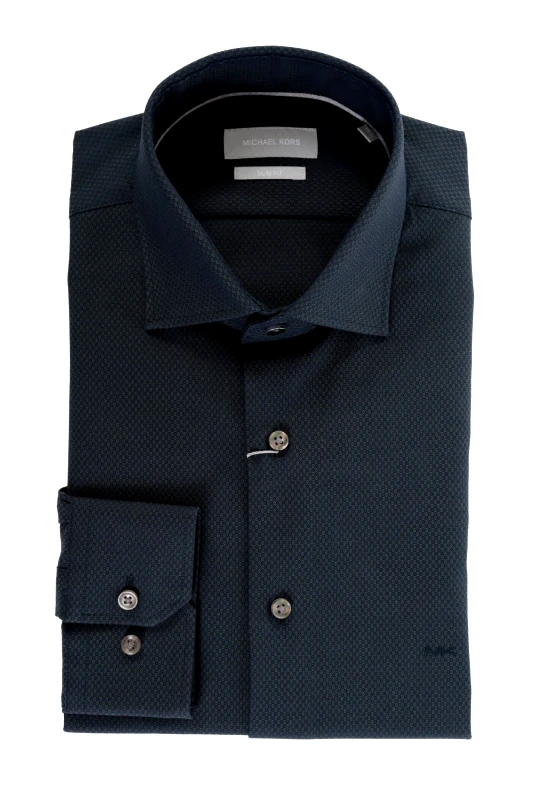 MICHAEL KORS MICHAEL KORS ΠΟΥΚΑΜΙΣΟ DOBBY SLIM FIT STRETCH ΠΡΑΣΙΝΟ