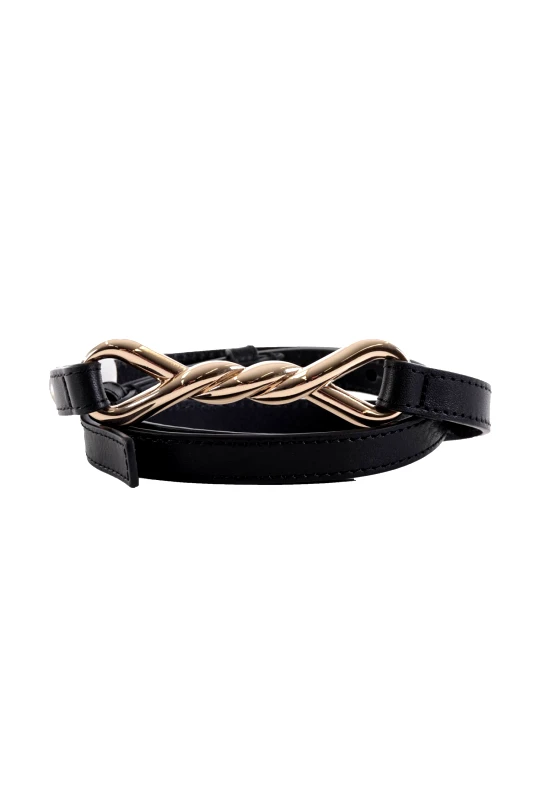TOMMY HILFIGER TOMMY HILFIGER ΖΩΝΗ ΜΕΤΑΛΛΙΚΗ ΑΛΥΣΙΔΑ ΜΑΥΡΟ