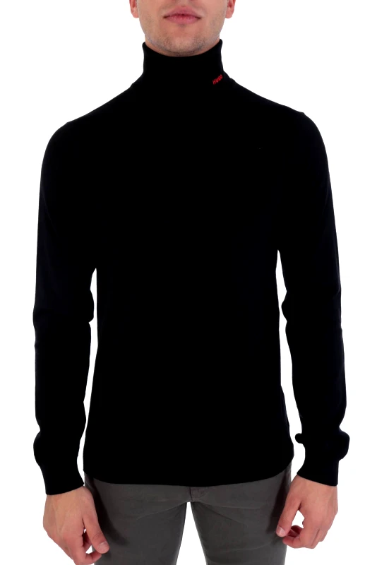 HUGO HUGO ΠΛΕΚΤΟ TURTLENECK SAN THOMAS-M ΜΑΥΡΟ